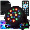 FAREBNÝ TELEFÓN LAMPA 18LED STROBOSKOP DISKOTÉKOVÝ REFLEKTOR NA PÁRTY REŽIMY DMX