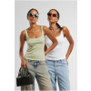 Ladies Wide Neck Rib Top 2-Pack - white+softsalvia XL