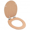 vidaXL WC sedadlo s pomalým sklápaním MDF dizajn bambusu - Hnedá - 110955-189759