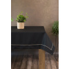 Elegantný čierny obrus DORITA so striebornou lemovkou 145 x 280 cm