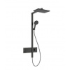 Hansgrohe Raindance Alive Q - Sprchový set s termostatom, 21x34 cm, 3 prúdy, EcoSmart, kefovaný čierny chróm 24591340