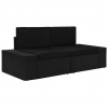 Záhradná lavica, lavička - Vidaxl Modular SofA 2-osobná, Rattan PE, čierna (Vidaxl Modular SofA 2-osobná, Rattan PE, čierna)