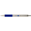 Guľôčkové pero, 0,24 mm, stláčací mechanizmus, nehrdzavejúca oceľ, modré telo, ZEBRA F402, modrá