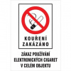 MAGG Fajčenie zakázané - Zákaz používania el. cigariet - samolepka A4