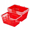 Nákupný košík 4ks 21L Stohovateľný s rúčkami Červený