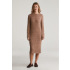 ŠATY GANT TEXTURED KNIT DRESS ROASTED WALNUT