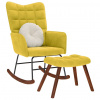 VidaXL Hojdacie kreslo so stoličkou Yellow Velvet 4016850