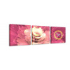 3-dielny obraz s hodinami, Flower 1, 35x105cm