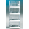 Chovná 4 klietka- veža DM, + 4 rošty, 45/š/x25/h/x120/v/ cm