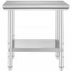 SucceBuy Stôl do práce Kuchyňa 76x60x80CM Stôl z nehrdzavejúcej ocele 9,5KG
