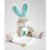 Doudou Darčeková sada - plyšový zajačik s dekou 31 cm tyrkysová
