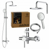 Sprchový panel s chrómovou batériou, nastaviteľnou dažďovou sprchou z nehrdzavejúcej ocele AVAPAX
