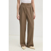 Nohavice Tommy Hilfiger dámske, hnedá farba, široké, vysoký pás WW0WW39725 42