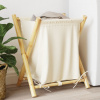 Petrashop Koš na prádlo krémově bílý 45 x 55 x 63,5 cm bambus Hnědá 368035