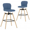 Multidom Otočné barové stoličky 2 ks modré látkové
