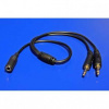 Audio Redukcia, Jack (3,5mm) 2x M-Jack (3,5mm) F (2-pólový), 0, stereo, čierna, Logo KAAJ4JDK0L