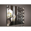 Obraz na plátne viacdielny - OB3153 - Biela orchidea hnedý vzor 90cm x 80cm - S6