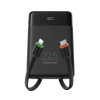 Kábel Powerbank Charmast W1202 Pd3.0 3A 22,5W 10000 mAh With Built-In Cables USB C / Lightning Black