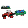 Teddies Traktor s vlekom s rotavátorom plast 52cm na zotrvačník 2 farby v blistri