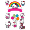 CUKROVÁ TLAČ Opłatek na tort Cukrová hmota Sada Hello Kitty 36 + MENO