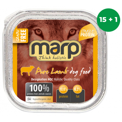 Marp Holistic Dog vanička Pure Lamb 16 x 100 g