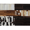 Tempo Kondela Luxusný kožený koberec, čierna/hnedá/biela, patchwork, 201x300, KOŽA TYP 4