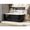 AQUATEK INDIANAPOLIS BLACK Ľ 170 x 80cm ľavá vaňa voľne stojaca do rohu, akrylátová, celopanel, čiernobiela, VANAINDIANAPOLISBL