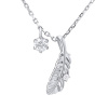 SILVEGO stříbrný náhrdelník s pírkem se Swarovski® Zirconia