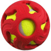 Loptička Dog Fantasy gumová s tenisovou loptičkou, červená 7,5 cm