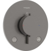 HANSGROHE Ecostat Comfort S termostat pod omietku pre 2 spotrebiče, so zabudovanou bezpečnostnou kombináciou podľa EN1717, kartáčovaný čierny chróm, 33718340
