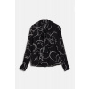 BLÚZKA KARL LAGERFELD PRINTED BOW BLOUSE CIRCLE AOP BLACK/WHITE