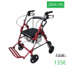 Rehafund Rf-616/c chodítko pre seniorov štvorkolesové skladacie OSLO PREMIUM červené