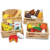 Drevené potraviny Melissa & Doug – sada 4 košíkov, farebné
