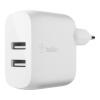 Belkin Dvojitá nástenná nabíjačka Boost Charge 12W x2 biela (WCB002VFWH)
