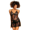 Dámsky komplet košieľka + tangá Anastazja Čierna - DKaren XS černá