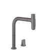 HansGrohe M71 - Drezová batéria M7120-H200 v vyťahovacou spŕškou, 2-otvorová inštalácia, sBOX, kefovaný čierny chróm 73818340