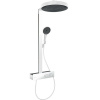 HANSGROHE Rainfinity Showerpipe nástenný sprchový systém s termostatom ShowerTablet 350, horná sprcha 1jet priemer 360 mm, ručná sprcha 3jet, matná biela, 26853700