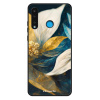 Lesklé pouzdro iSaprio pro Huawei P30 Lite - Gold Petals (Lesklé pouzdro, kryt, obal iSaprio Exclusive na mobil Huawei P30 Lite s motivem Gold Petals - elegantní skleněný vzhled, skvělá ochrana mobilu