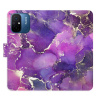 Flip pouzdro iSaprio - Xiaomi Redmi 12C - Purple Marble - kapsičky na karty (Knížkový flip kryt, obal, pouzdro iSaprio na mobil Xiaomi Redmi 12C - Purple Marble - 360° ochrana telefonu, přihrádka na k