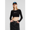 TOP KARL LAGERFELD JEANS KLJ FITTED LAYERED LSLV TEE BLACK