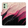 Flip pouzdro iSaprio na mobil Motorola Moto G54 5G - BlackPink Marble s kapsičkami na karty (Knížkové flipové pouzdro iSaprio pro mobil Motorola Moto G54 5G - BlackPink Marble - elegantní obal s kapsa