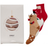 ONLY 3 PACK - dámske ponožky ONLCHRISTMAS 15327608 High Risk Red