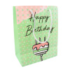 Pro Háčkování Papírová taška Birthday 23x18 cm, zelená