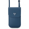 Guess PU Grained Triangle Logo Taška na Telefón Blue