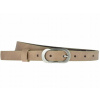 Opasok - Sepher Studio Beige Belt - ženský produkt (Sepherské kožené pásové dámske béžové úzke šaty)