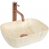 REA Belinda Mini Travertine keramické obdĺžnikové umývadlo na dosku 36x25 cm matné U4700 REA-U4700