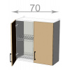 Casarredo Capri WD7072, kuchynská skrinka s odkvapkávačom š.70, korpus grafit, dvierka grafit