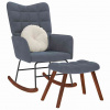 Hojdacie kreslo vidaXL so stoličkou Dark Grey Velvet 4016844