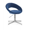 LuxuryForm DESIGN Kozmetická stolička NAPOLI VELUR na striebornom kríži - modrá