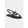 Tommy Hilfiger sandále dámske kožené FLAT STRAPPY SANDAL LTH FW0FW09220 čierna EUR 37